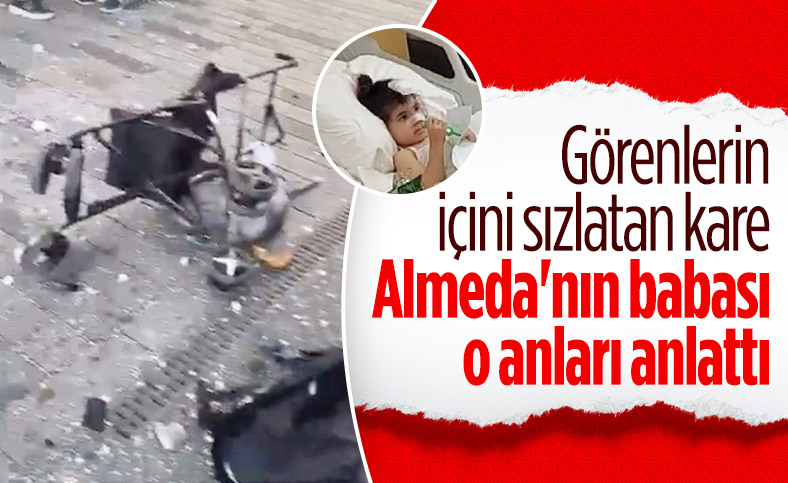 Taksim deki patlamada bebek arabasındaki kızını kurtardı