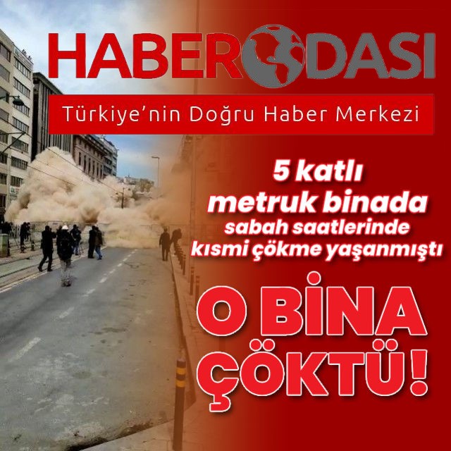 Karaköy'de 5 katlı metruk bina çöktü