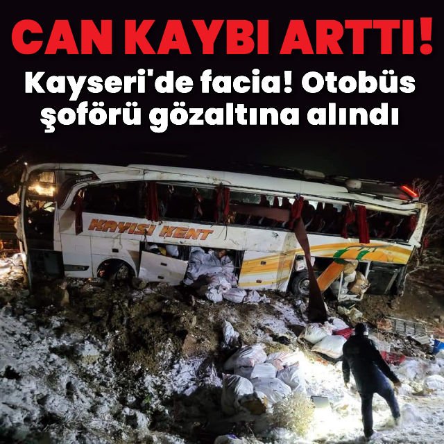 Kayseri de yolcu otobüsünün devrilmesi sonucu 4 kişi öldü  24 kişi yaralandı