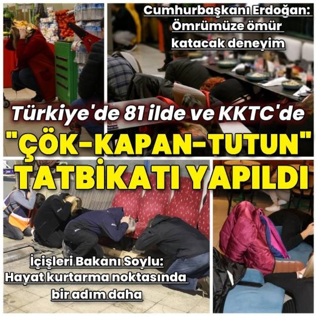 Türkiye genelinde çök  kapan tutun tatbikatı gerçekleştirildi