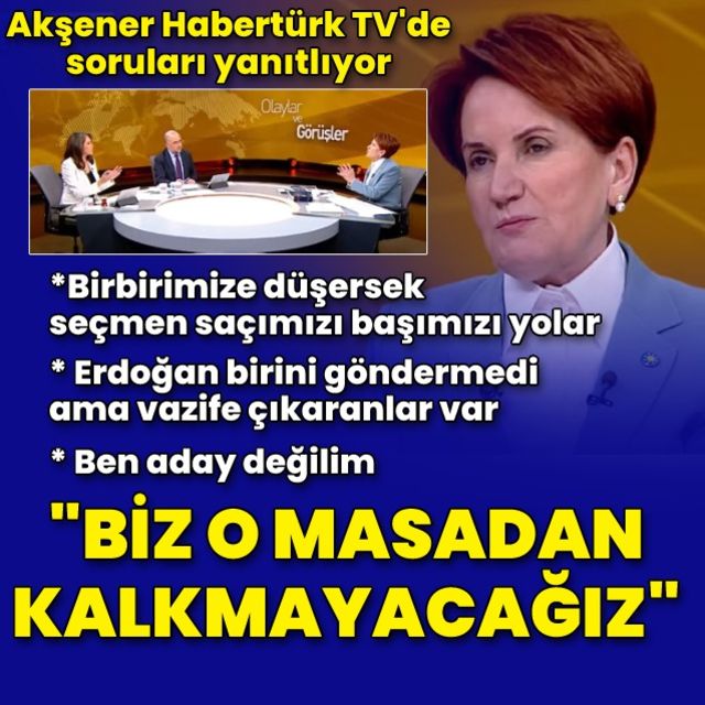 İYİ Parti Lideri Meral Akşener den Habertürk e açıklamalar