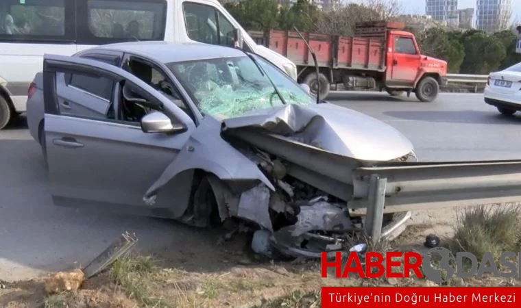 Amasyada otomobil bariyere çarparak takla attı 4 yaralı