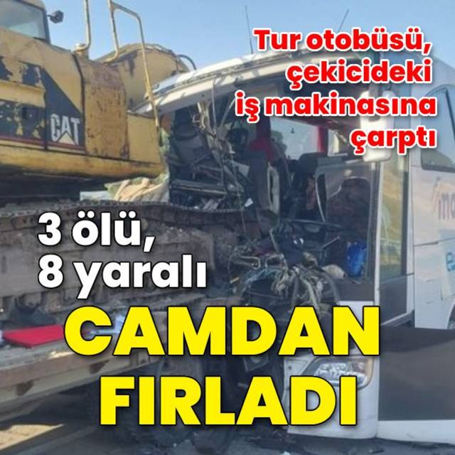 Amasya da feci kazada 3 kişi öldü  8 kişi yaralandı Yolcu kırılan camdan yol fırladı