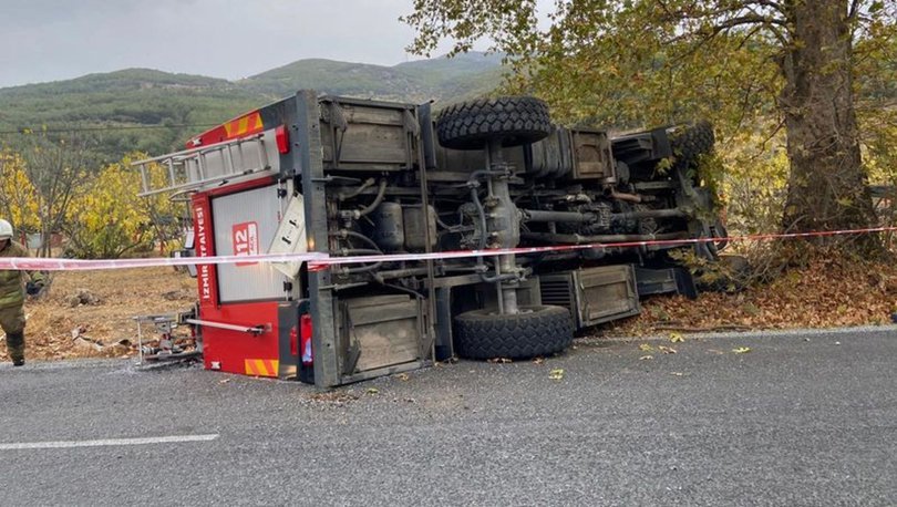 Yangına giden itfaiye aracının devrilmesi sonucu 3 itfaiye eri yaralandı