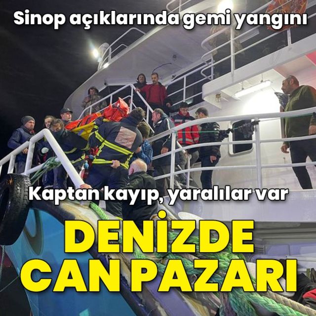 Son dakika haberi Sinop açıklarındaki gemide büyük yangın