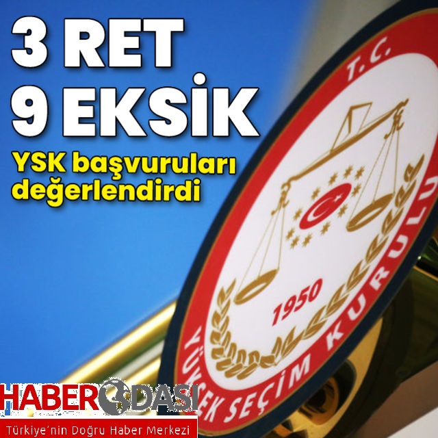 YSK 3 cumhurbaşkanı adaylığı başvurusunu reddetti 9 başvuruda eksik evrak tespit etti